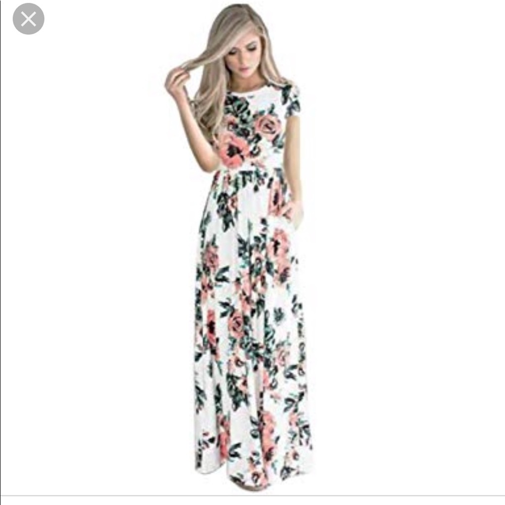 White Floral Maxi Dress Modest!